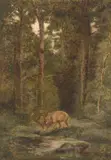 Karl Bodmer, Stag in the Forest