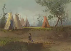 Ralph Albert Blakelock, Encampment on the Upper Missouri, oil on canvas