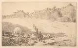 Edward Borein, Horse Trail to Acoma, No. 2, etching on paper