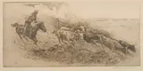 Edward Borein, Wild Cattle, No. 2, etching on paper