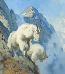George Browne, Goats, 1942, oil on canvas