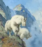 George Browne, Goats, 1942, oil on canvas