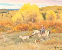 John Clymer, Autumn Gold, 1983, oil on board