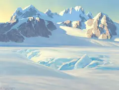 Antarctica by Leland Curtis, 1957, oil on canvas, sold Jul 2007