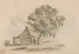 Seth Eastman, Seminole Hut Near Sarasota, watercolor on paper