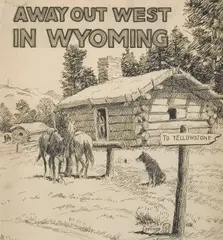 Away Out West in Wyoming by Elling William Gollings, 1925, pen & ink on paper, sold Jul 2007