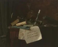 William M. Harnett, Still Life with Pewter Candlestick and Clarinet, 1886, oil on canvas