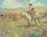 Frank B. Hoffman, Self Portrait on Horseback