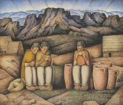 Alfredo Ramos Martínez, Mexican Mountain Landscape, gouache & tempera on paper