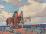 Navajos by Edgar Alwin Payne, oil on canvas laid on board, sold Jul 2007