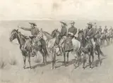 Frederic Remington, Cavalry Scouting Party, 1894, ink wash on paper en grisaille