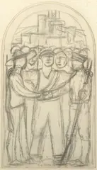 Diego Rivera, Study for a Mural, 1928, charcoal on paper