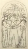 Diego Rivera, Study for a Mural, 1928, charcoal on paper