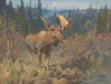 Alberta Autumn by Carl Rungius, oil on canvas, sold Jul 2007