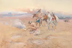 Charles Marion Russell, Blackfeet Burning Crow Buffalo Range, 1905, watercolor on paper