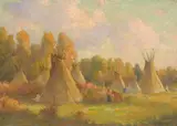 Joseph Henry Sharp, Crow Reservation, oil on board