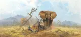 David Shepherd, The Elephant and the Ant Hill, 1973, oil on canvas