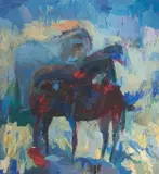 Theodore Waddell, Ryegate Horses, 1989, oil on canvas