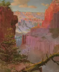 Louis Akin, Grand Canyon, oil on canvas laid on board