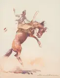 Bronc Rider by Edward Borein, watercolor on paper, sold Jul 2006