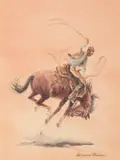 Rider on a Bucking Horse by Edward Borein, watercolor on paper, sold Jul 2006