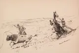 Ropin' a Steer by Edward Borein, pen & ink on paper, sold Jul 2006