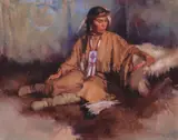 Harley Brown, Red Feather, pastel on paper
