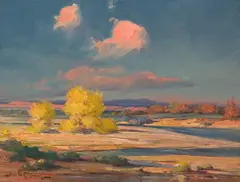 Gerald Cassidy, On the Rio Grande River, oil on canvasboard