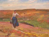 Harvey Dunn, Pioneer Woman, oil on canvasboard