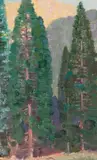 W. Herbert Dunton, In the Pines, oil on board