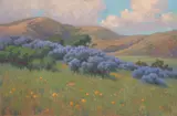 John Marshall Gamble, Poppies and Lupin Near Santa Barbara