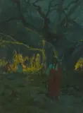 Gilbert Gaul, Indians in Firelight, oil on canvas
