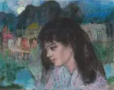 Leon Gaspard, New Mexico Village, pastel on paper
