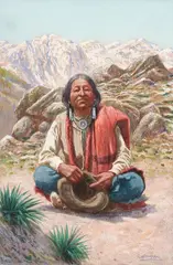 John Hauser, Ute Country, gouache on paper