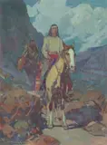 Frank Tenney Johnson, Indians in Moonlight