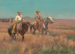 Richard Lorenz, Two Scouts, oil on canvas