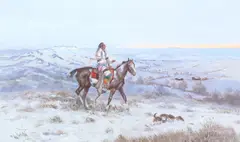 Ace Powell, Blackfeet Winter, oil on canvas