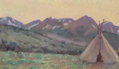 Joseph Henry Sharp, Blackfeet Reservation, Montana, oil on board
