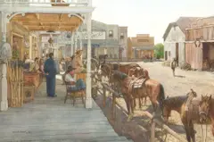 Donald Teague, Appointment in Town, 1973, watercolor on paper