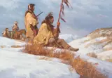 Signals in the Wind by Howard Terpning, 1988, oil on canvas, sold Jul 2006