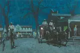 Donald Teague, The Night Mail, 1973, watercolor on paper