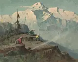 Three Mountaineers by Eustace Paul Ziegler, oil on canvasboard, sold Jul 2006