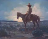 Gray Bartlett, The Lone Rider, oil on canvas