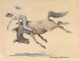Edward Borein, Thrown from a Horse