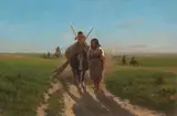 William de la Montagne Cary, Dakotas on the Prairie, oil on canvas