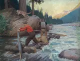 Game Dispute by Philip Russell Goodwin, oil on canvas, sold Jul 2005