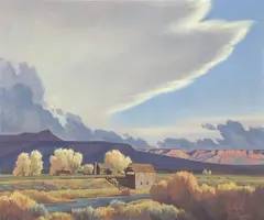 Edith Hamlin, Homestead on the Sevier, 1948, oil on canvas