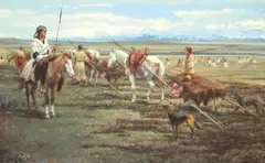 The Loaded Travois by Frank Hagel, 1991, oil on board, sold Jul 2005