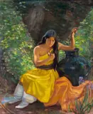 Bert Geer Phillips, Taos Maiden, oil on canvas