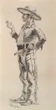 Frederic Remington, The Texas Type of Cowboy, 1888, pen & ink on board